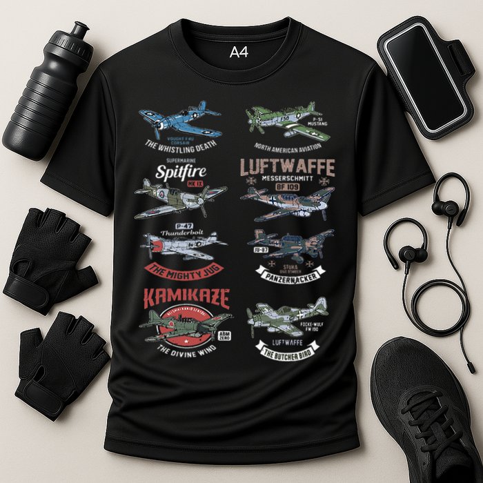 Ww2 Planes Warbirds Warplanes F4u Corsair P 47 Thunderbolt Performance Shirt