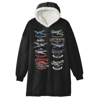Ww2 Planes Warbirds Warplanes F4u Corsair P 47 Thunderbolt Hooded Wearable Blanket