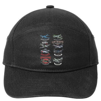 Ww2 Planes Warbirds Warplanes F4u Corsair P 47 Thunderbolt 7-Panel Snapback Hat
