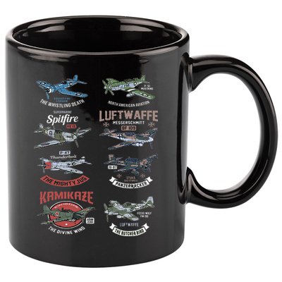 Ww2 Planes Warbirds Warplanes F4u Corsair P 47 Thunderbolt 11oz C Handle Ceramic Mug