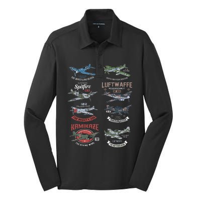 Ww2 Planes Warbirds Warplanes F4u Corsair P 47 Thunderbolt Silk Touch Performance Long Sleeve Polo