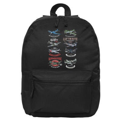 Ww2 Planes Warbirds Warplanes F4u Corsair P 47 Thunderbolt 16 in Basic Backpack