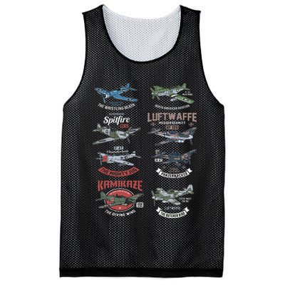 Ww2 Planes Warbirds Warplanes F4u Corsair P 47 Thunderbolt Mesh Reversible Basketball Jersey Tank