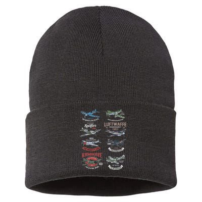 Ww2 Planes Warbirds Warplanes F4u Corsair P 47 Thunderbolt Sustainable Knit Beanie