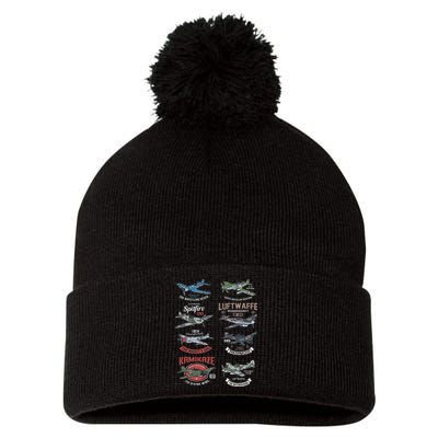 Ww2 Planes Warbirds Warplanes F4u Corsair P 47 Thunderbolt Pom Pom 12in Knit Beanie