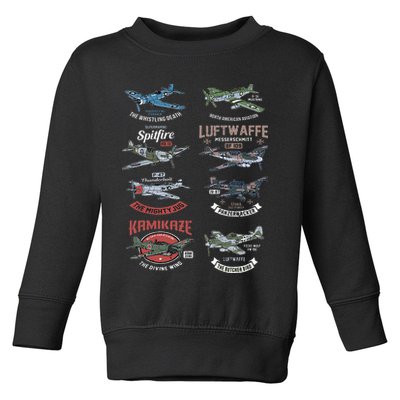 Ww2 Planes Warbirds Warplanes F4u Corsair P 47 Thunderbolt Toddler Sweatshirt