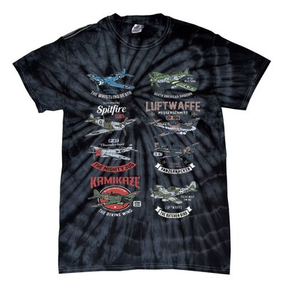 Ww2 Planes Warbirds Warplanes F4u Corsair P 47 Thunderbolt Tie-Dye T-Shirt