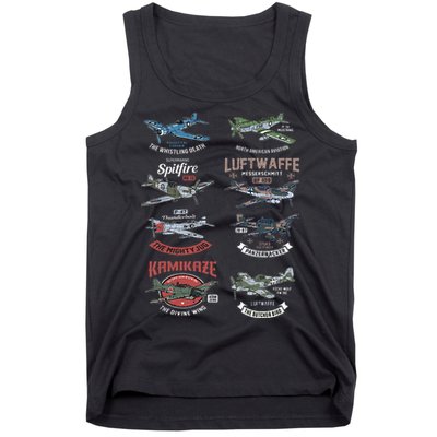 Ww2 Planes Warbirds Warplanes F4u Corsair P 47 Thunderbolt Tank Top