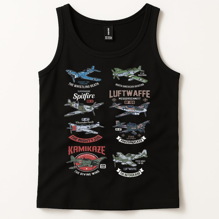 Ww2 Planes Warbirds Warplanes F4u Corsair P 47 Thunderbolt Tank Top