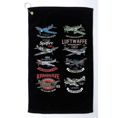 Ww2 Planes Warbirds Warplanes F4u Corsair P 47 Thunderbolt Golf Towel