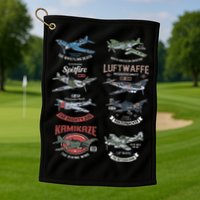 Ww2 Planes Warbirds Warplanes F4u Corsair P 47 Thunderbolt Golf Towel