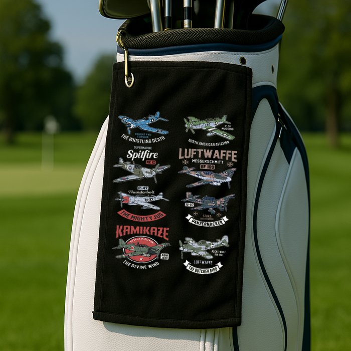 Ww2 Planes Warbirds Warplanes F4u Corsair P 47 Thunderbolt Golf Towel