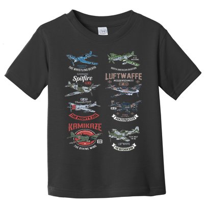 Ww2 Planes Warbirds Warplanes F4u Corsair P 47 Thunderbolt Toddler T-Shirt