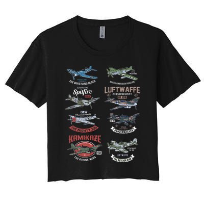 Ww2 Planes Warbirds Warplanes F4u Corsair P 47 Thunderbolt Crop Top