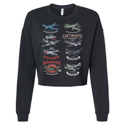 Ww2 Planes Warbirds Warplanes F4u Corsair P 47 Thunderbolt Cropped Pullover Crew