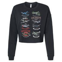 Ww2 Planes Warbirds Warplanes F4u Corsair P 47 Thunderbolt Cropped Pullover Crew