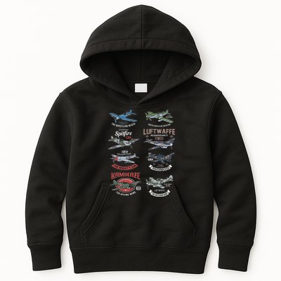 Ww2 Planes Warbirds Warplanes F4u Corsair P 47 Thunderbolt Kids Hoodie