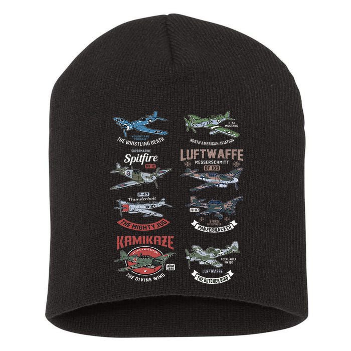 Ww2 Planes Warbirds Warplanes F4u Corsair P 47 Thunderbolt Short Acrylic Beanie