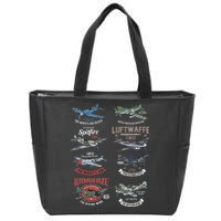 Ww2 Planes Warbirds Warplanes F4u Corsair P 47 Thunderbolt Zip Tote Bag