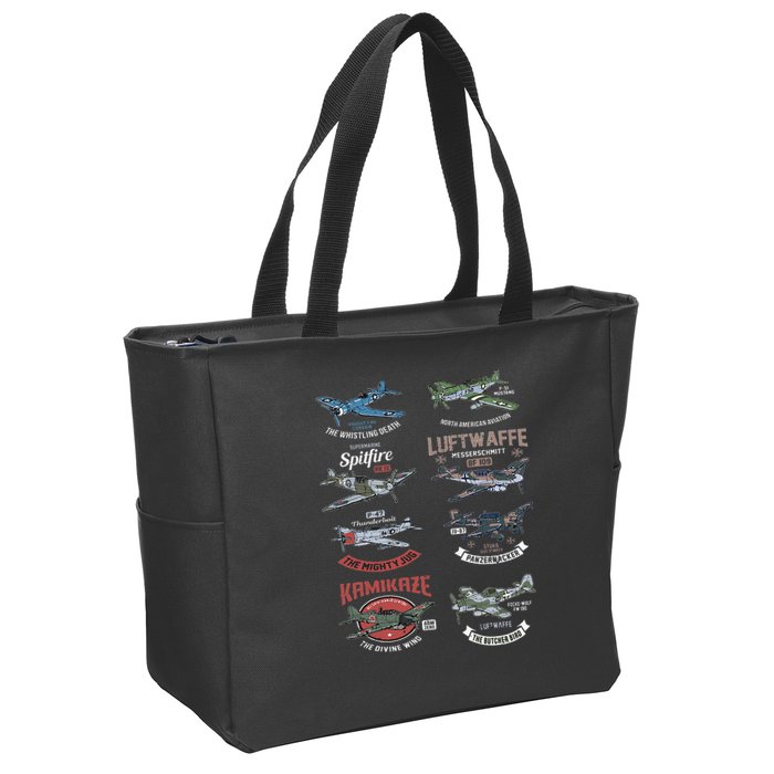 Ww2 Planes Warbirds Warplanes F4u Corsair P 47 Thunderbolt Zip Tote Bag