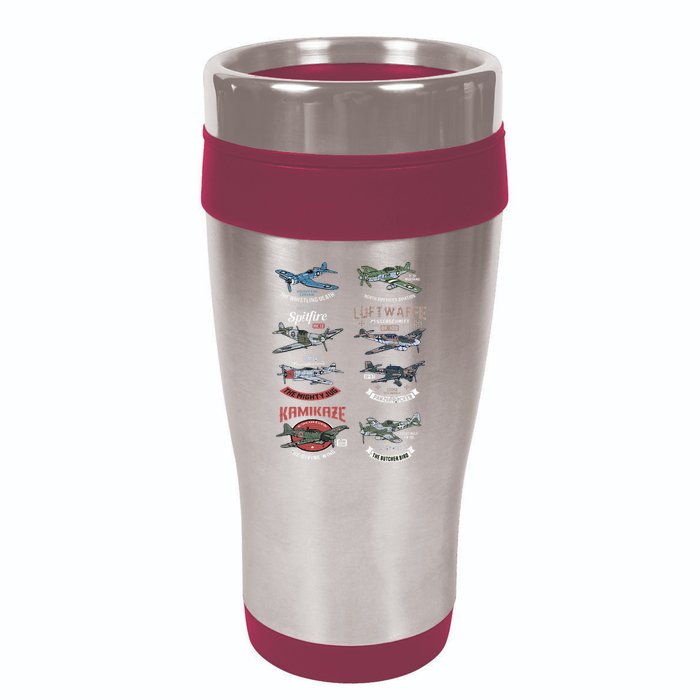 Ww2 Planes Warbirds Warplanes F4u Corsair P 47 Thunderbolt 16oz Travel Tumbler