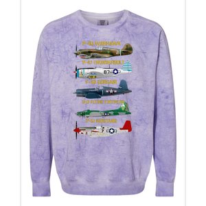 Ww2 Planes Warbirds Warplanes Colorblast Crewneck Sweatshirt