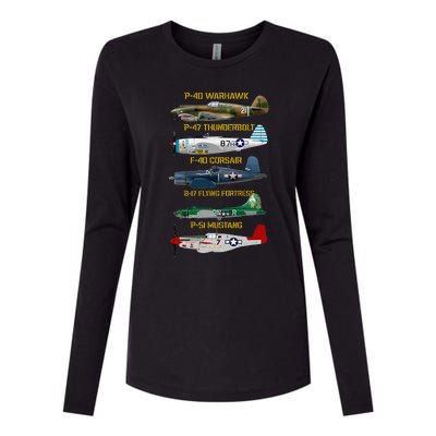 Ww2 Planes Warbirds Warplanes Womens Cotton Relaxed Long Sleeve T-Shirt