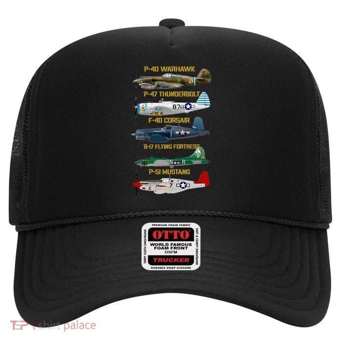 Ww2 Planes Warbirds Warplanes High Crown Mesh Back Trucker Hat