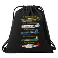 Ww2 Planes Warbirds Warplanes Drawstring Bag