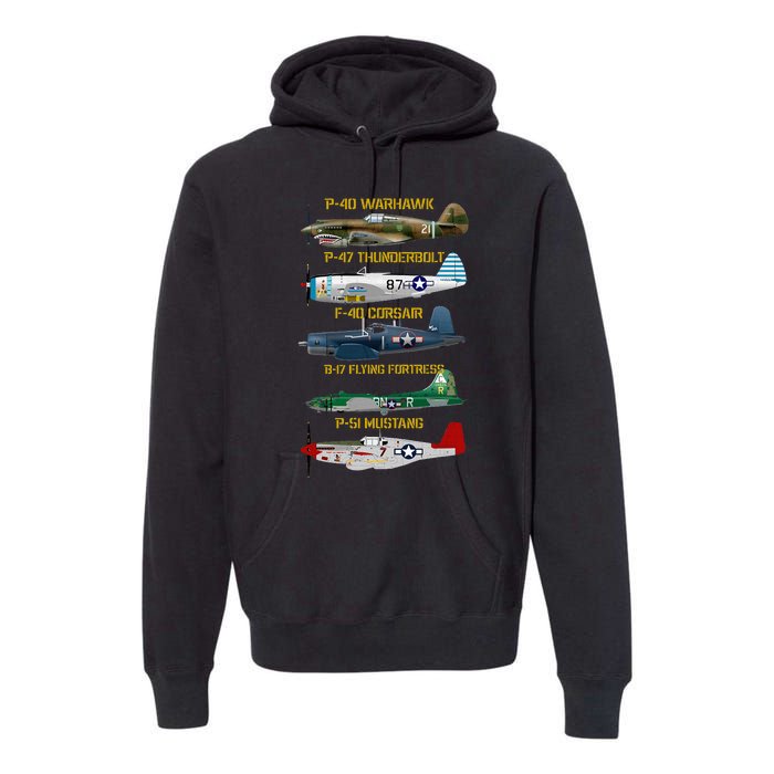 Ww2 Planes Warbirds Warplanes Premium Hoodie