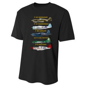 Ww2 Planes Warbirds Warplanes Performance Sprint T-Shirt