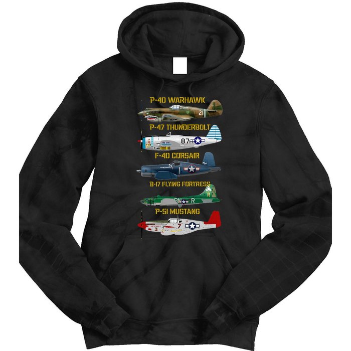 Ww2 Planes Warbirds Warplanes Tie Dye Hoodie