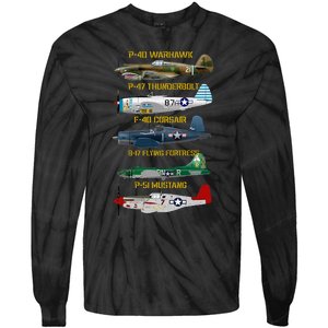 Ww2 Planes Warbirds Warplanes Tie-Dye Long Sleeve Shirt