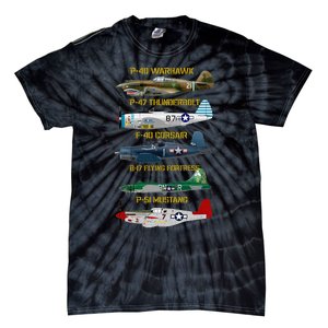 Ww2 Planes Warbirds Warplanes Tie-Dye T-Shirt