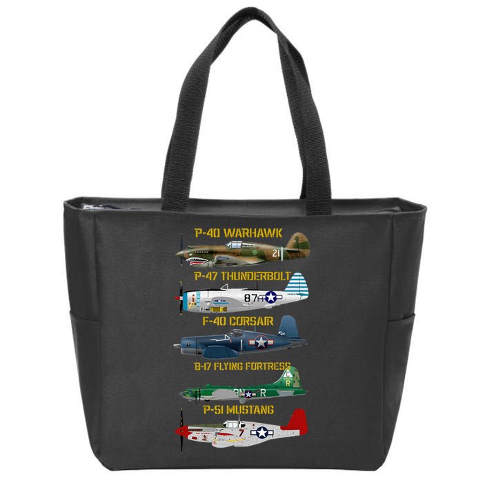 Ww2 Planes Warbirds Warplanes Zip Tote Bag