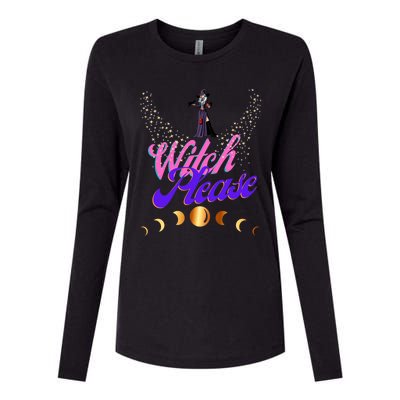 Witch Please Words With Stars And Moon Phases Gift Womens Cotton Relaxed Long Sleeve T-Shirt