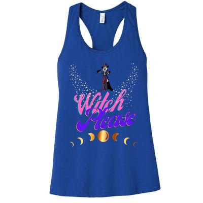 Witch Please Words With Stars And Moon Phases Gift Women's Racerback Tank