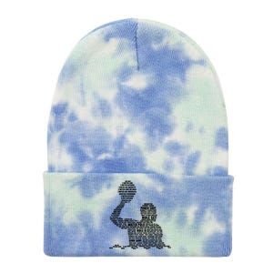 Waterpolo Player Word Cloud Water Polo Players Coach Gift Tie Dye 12in Knit Beanie