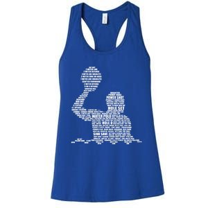 Waterpolo Player Word Cloud Water Polo Players Coach Gift Cool Gift Women's Racerback Tank