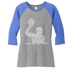 Waterpolo Player Word Cloud Water Polo Players Coach Gift Cool Gift Women's Tri-Blend 3/4-Sleeve Raglan Shirt