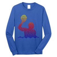 Waterpolo Player Word Cloud Water Polo Players Coach Gift Cute Gift Long Sleeve Shirt