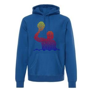 Waterpolo Player Word Cloud Water Polo Players Coach Gift Cute Gift Premium Hoodie