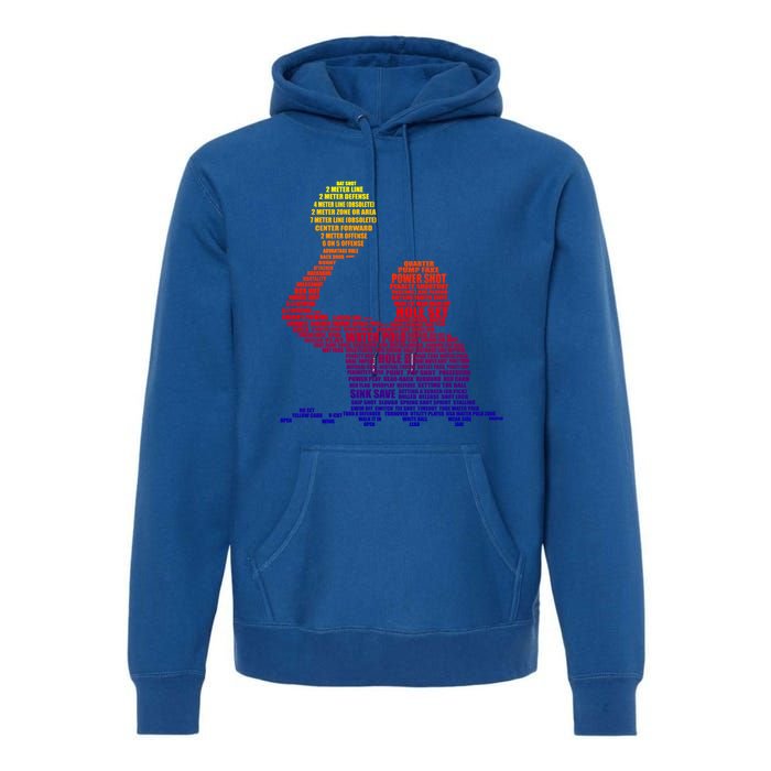 Waterpolo Player Word Cloud Water Polo Players Coach Gift Cute Gift Premium Hoodie