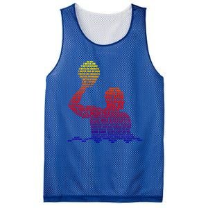 Waterpolo Player Word Cloud Water Polo Players Coach Gift Cute Gift Mesh Reversible Basketball Jersey Tank