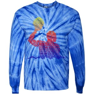 Waterpolo Player Word Cloud Water Polo Players Coach Gift Cute Gift Tie-Dye Long Sleeve Shirt