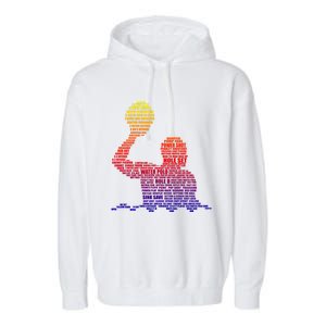 Waterpolo Player Word Cloud Water Polo Players Coach Gift Cute Gift Garment-Dyed Fleece Hoodie