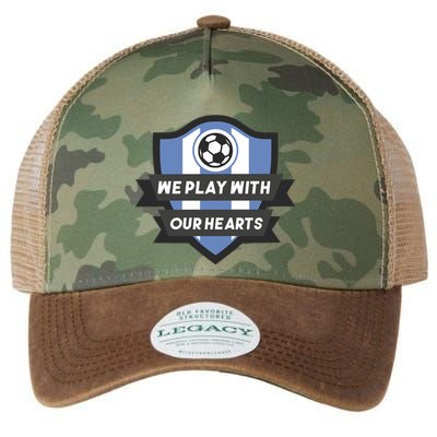 We Play With Our Hearts Soccer Player Legacy Tie Dye Trucker Hat