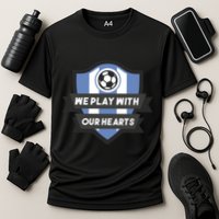 We Play With Our Hearts Soccer Player Cooling Performance Crew T-Shirt