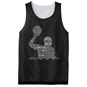 Waterpolo Player Word Cloud Water Polo Players Coach Mesh Reversible Basketball Jersey Tank