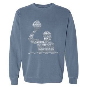 Waterpolo Player Word Cloud Water Polo Players Coach Garment-Dyed Sweatshirt